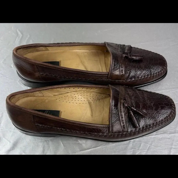 Men\'s Zelli Slip On Loafers Dress Shoes Size 11.5M Brown Genuine Ostrich Claw main image 14